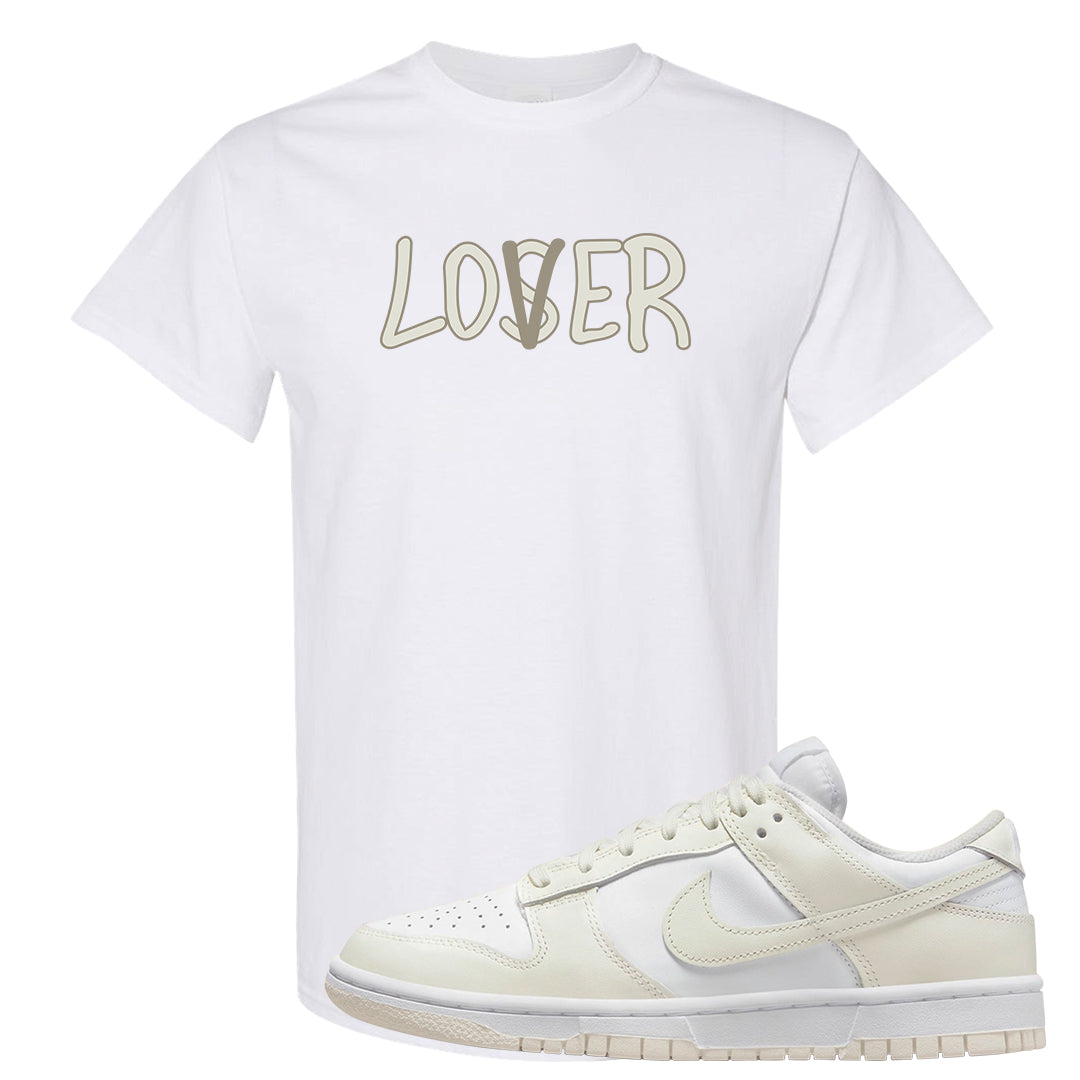 Coconut Milk Low Dunks T Shirt | Lover, White
