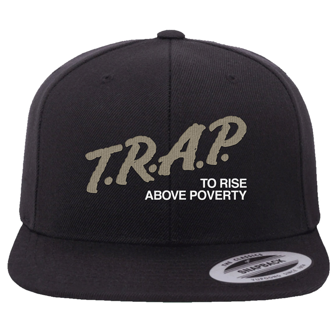 Coconut Milk Low Dunks Snapback Hat | Trap To Rise Above Poverty, Black