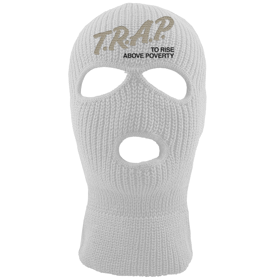Coconut Milk Low Dunks Ski Mask | Trap To Rise Above Poverty, White