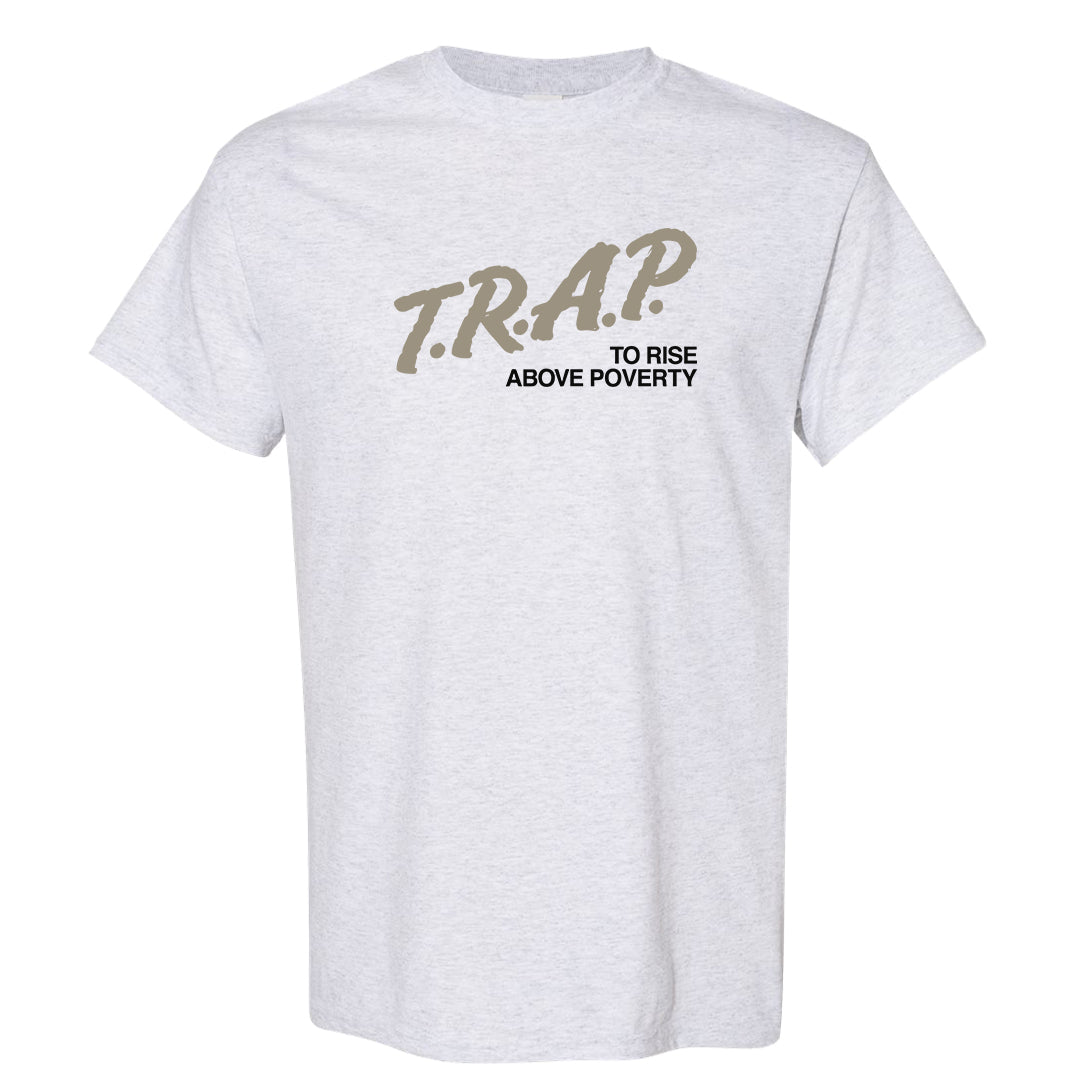 Coconut Milk Low Dunks T Shirt | Trap To Rise Above Poverty, Ash
