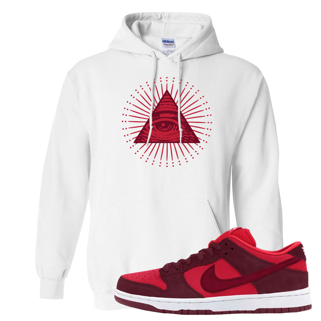 Cherry Low Dunks Hoodie | All Seeing Eye, White