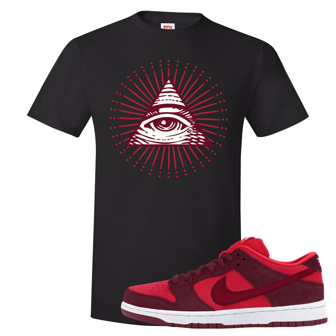 Cherry Low Dunks T Shirt | All Seeing Eye, Black