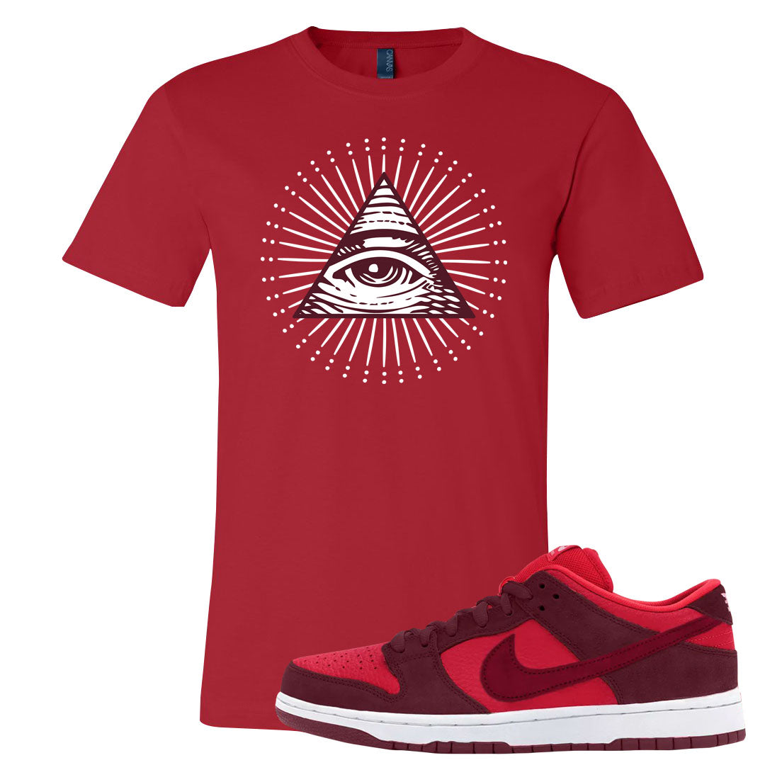 Cherry Low Dunks T Shirt | All Seeing Eye, Red