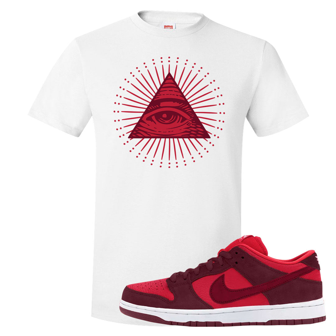 Cherry Low Dunks T Shirt | All Seeing Eye, White