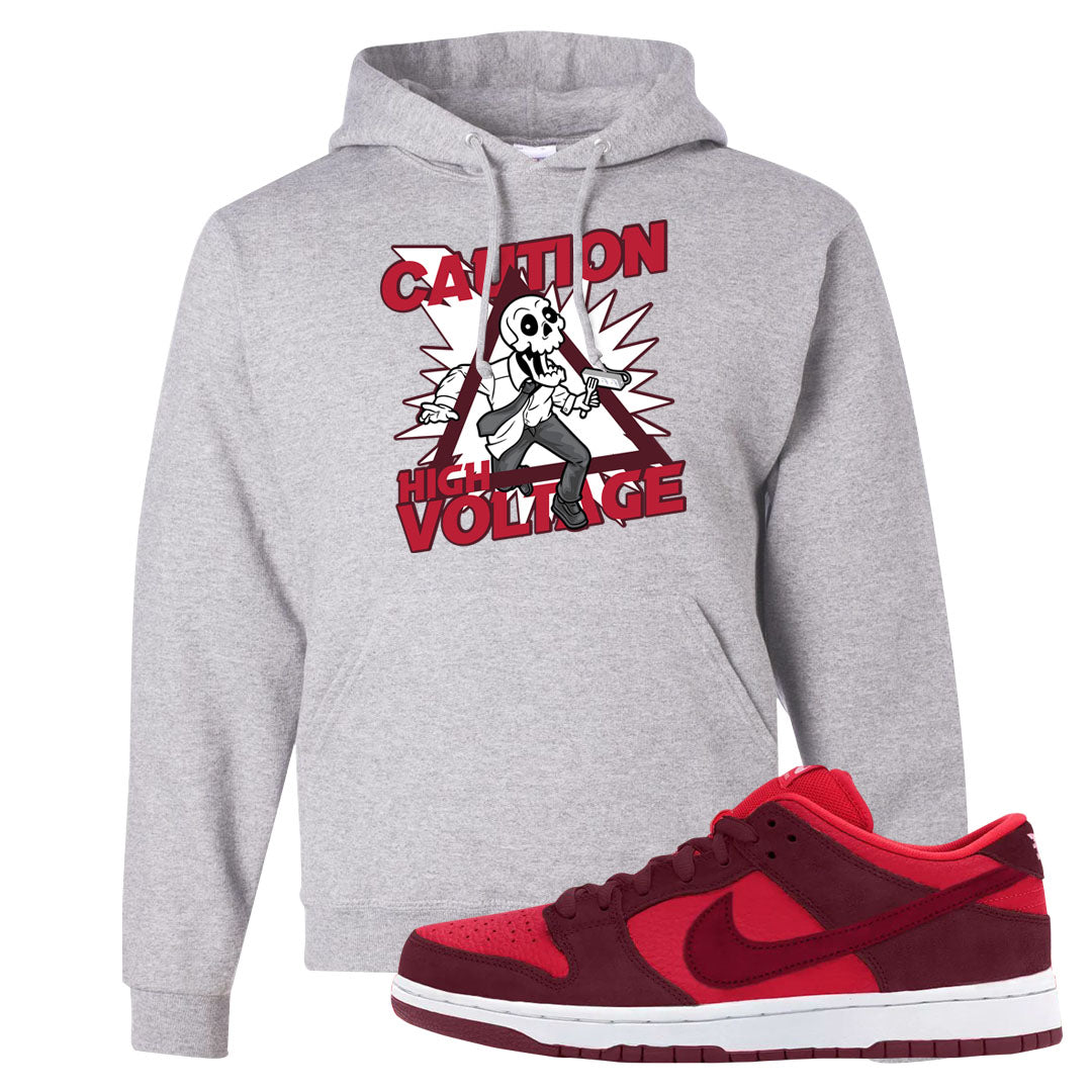 Cherry Low Dunks Hoodie | Caution High Voltage, Ash