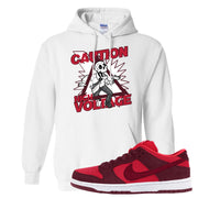 Cherry Low Dunks Hoodie | Caution High Voltage, White