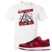 Cherry Low Dunks T Shirt | Caution High Voltage, White