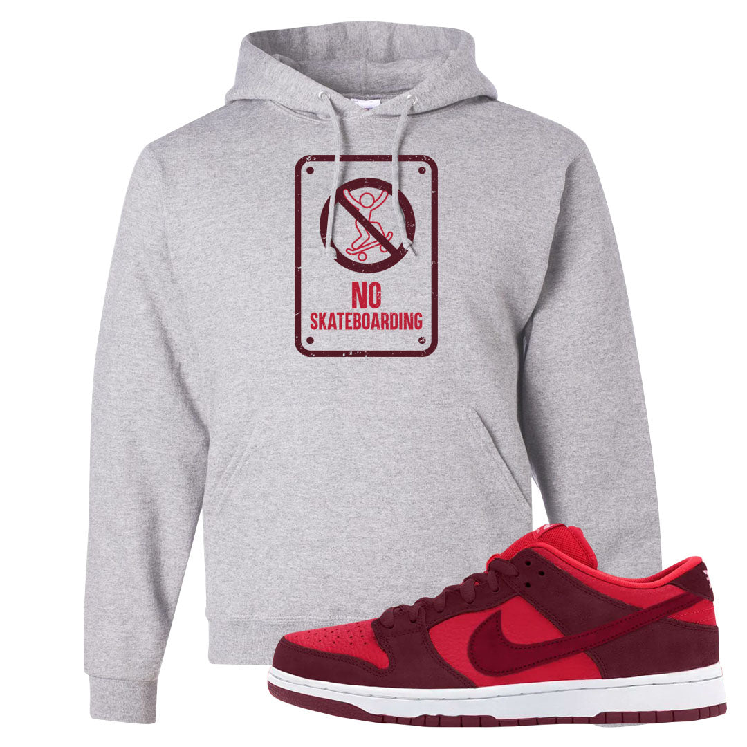 Cherry Low Dunks Hoodie | No Skating Sign, Ash