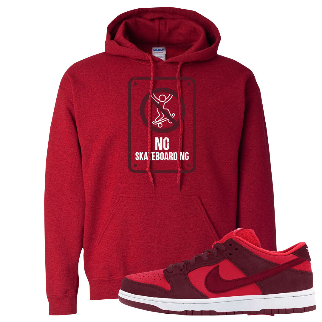 Cherry Low Dunks Hoodie | No Skating Sign, Red