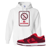 Cherry Low Dunks Hoodie | No Skating Sign, White