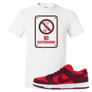 Cherry Low Dunks T Shirt | No Skating Sign, White