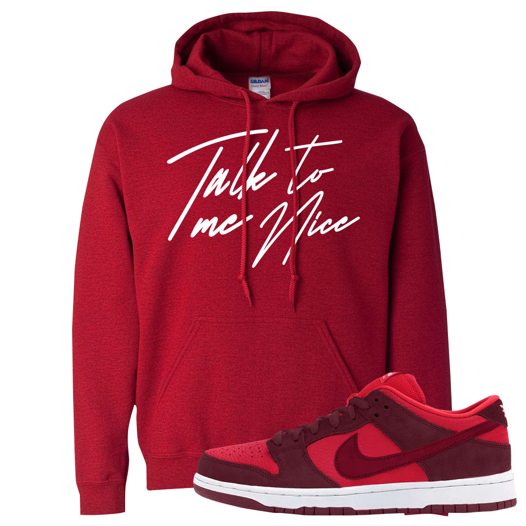 Cherry Low Dunks Hoodie | Talk To Me Nice, Red