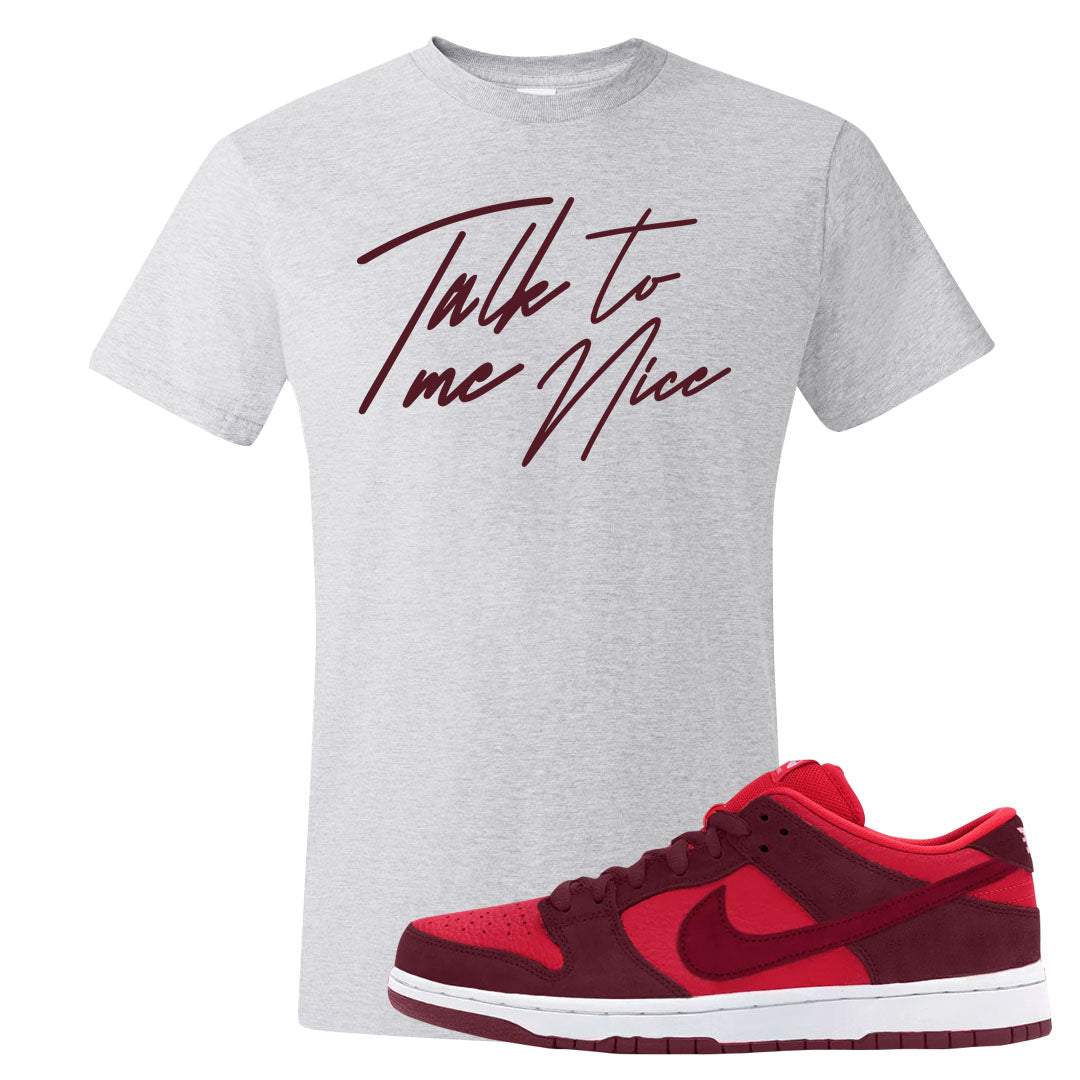 Cherry Low Dunks T Shirt | Talk To Me Nice, Ash
