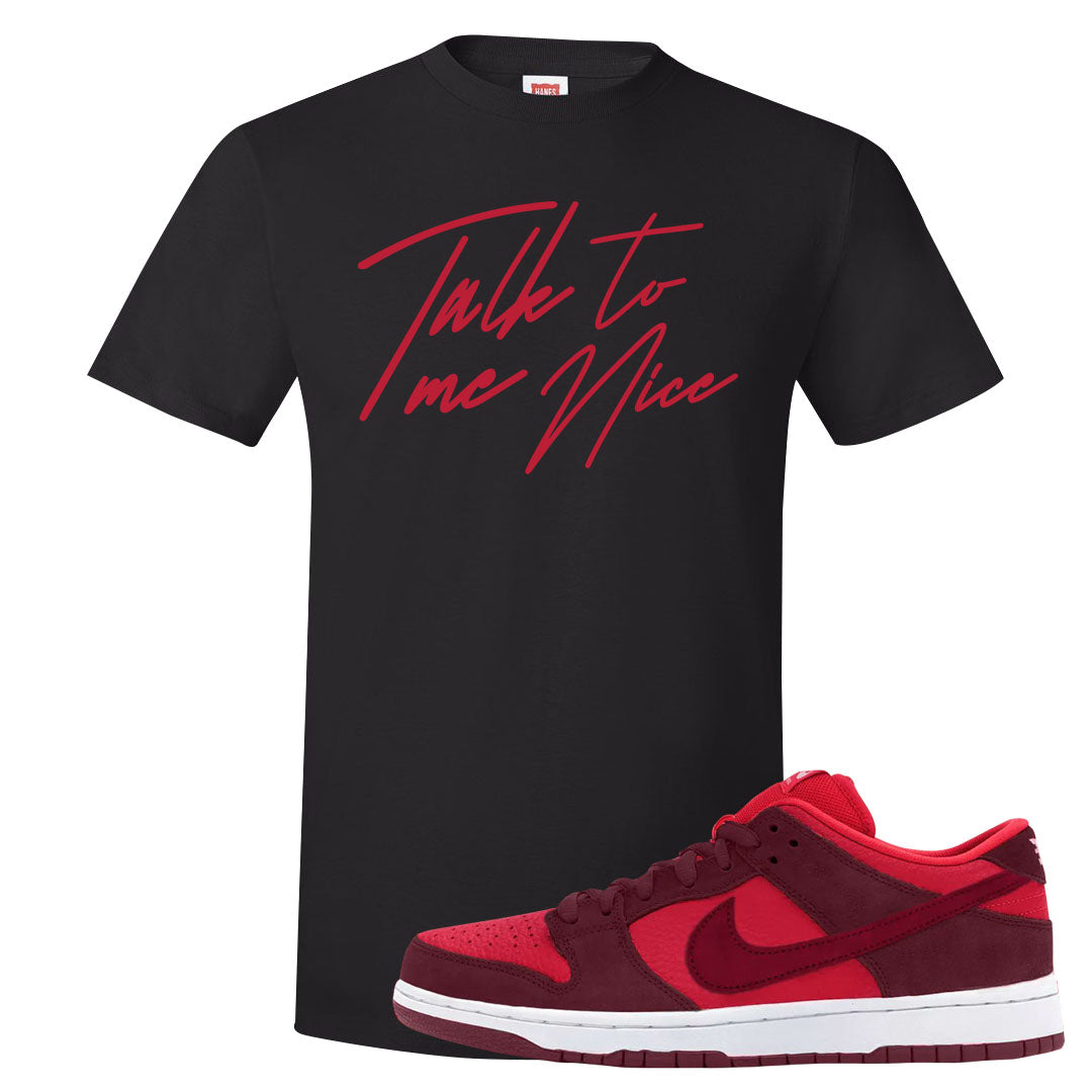 Cherry Low Dunks T Shirt | Talk To Me Nice, Black