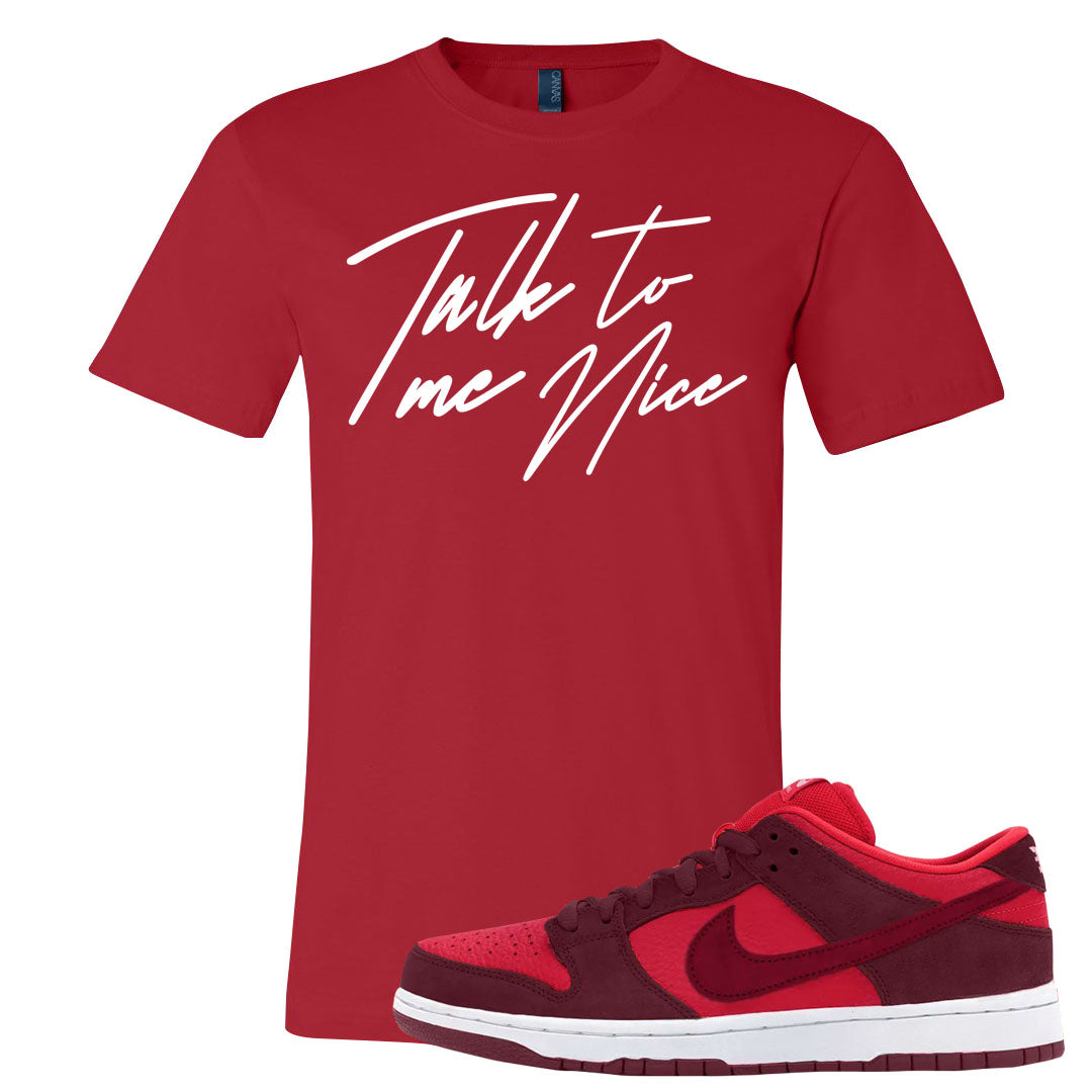 Cherry Low Dunks T Shirt | Talk To Me Nice, Red