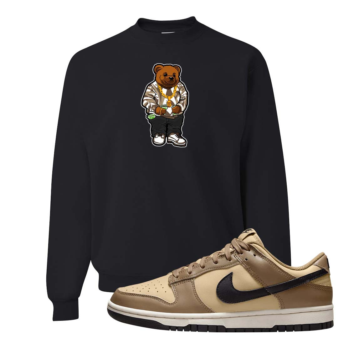 Dark Driftwood Low Dunks Crewneck Sweatshirt | Sweater Bear, Black