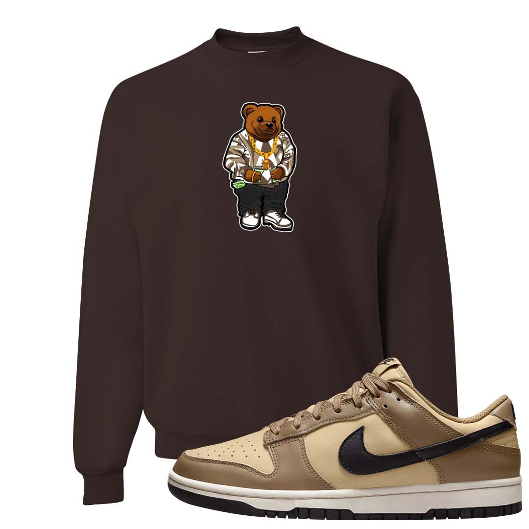 Dark Driftwood Low Dunks Crewneck Sweatshirt | Sweater Bear, Dark Chocolate