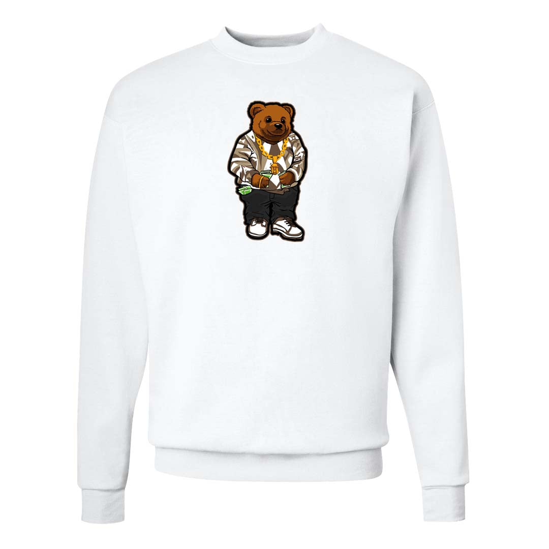 Dark Driftwood Low Dunks Crewneck Sweatshirt | Sweater Bear, White