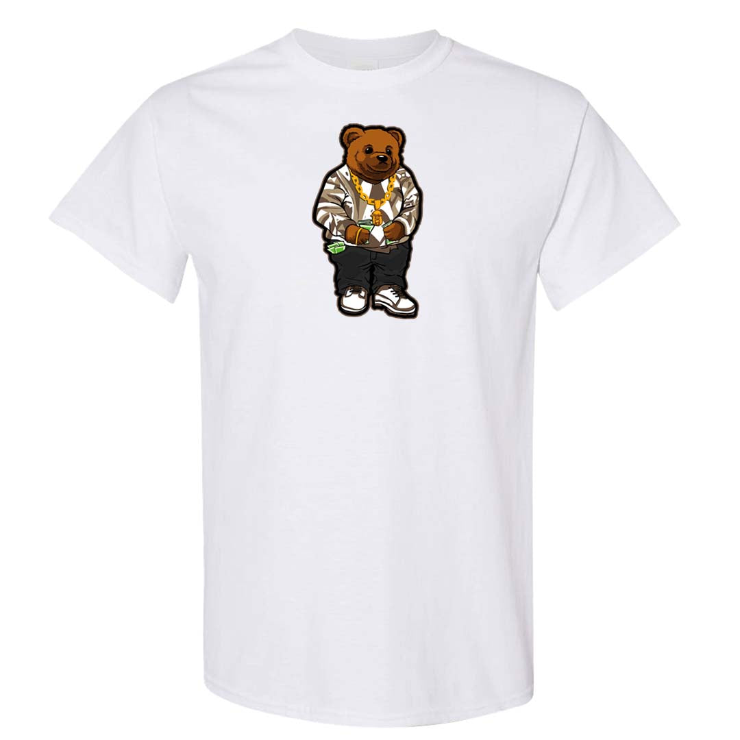 Dark Driftwood Low Dunks T Shirt | Sweater Bear, White