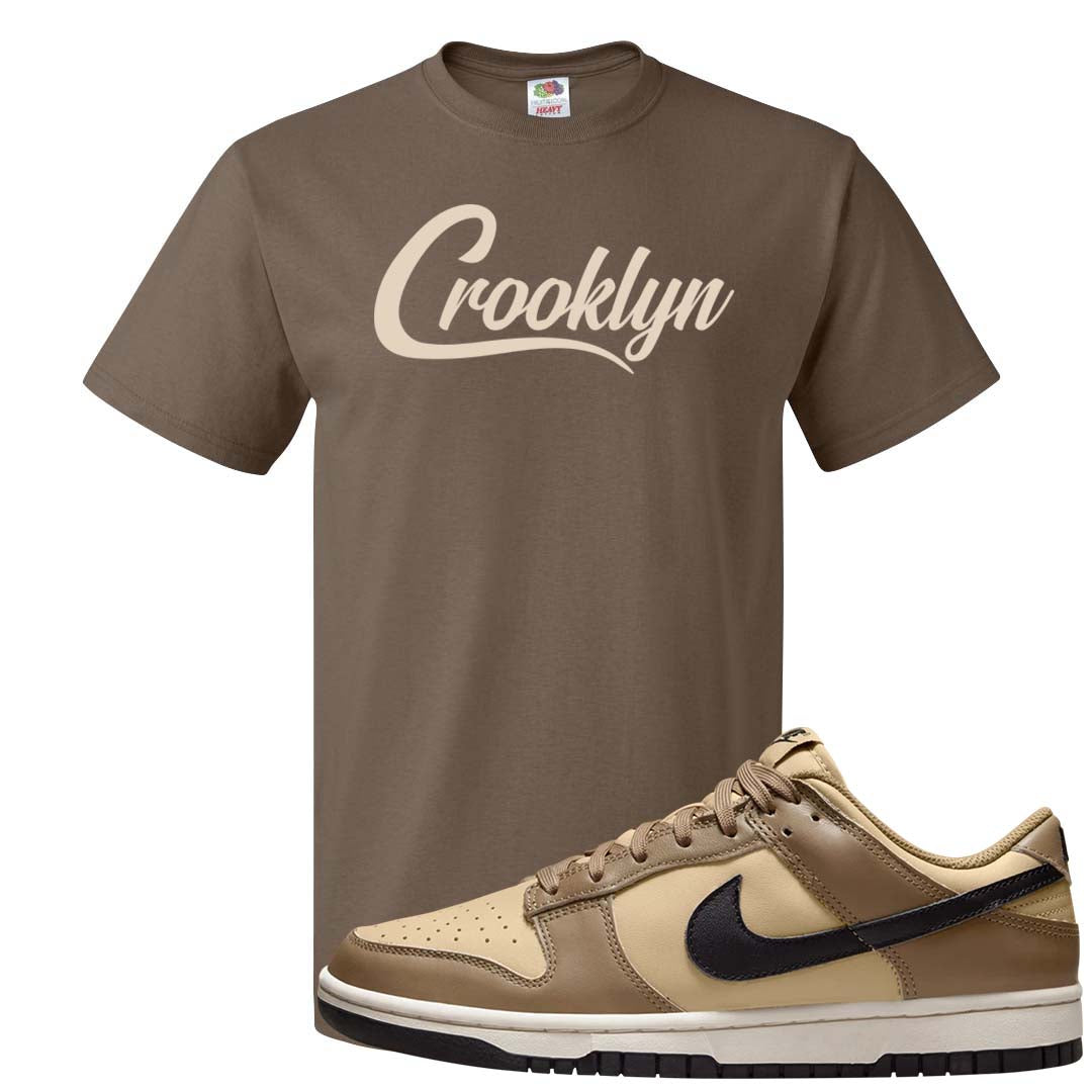 Dark Driftwood Low Dunks T Shirt | Crooklyn, Chocolate
