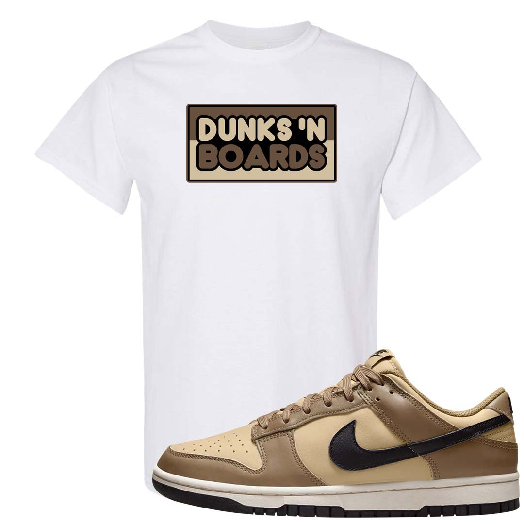 Dark Driftwood Low Dunks T Shirt | Dunks N Boards, White
