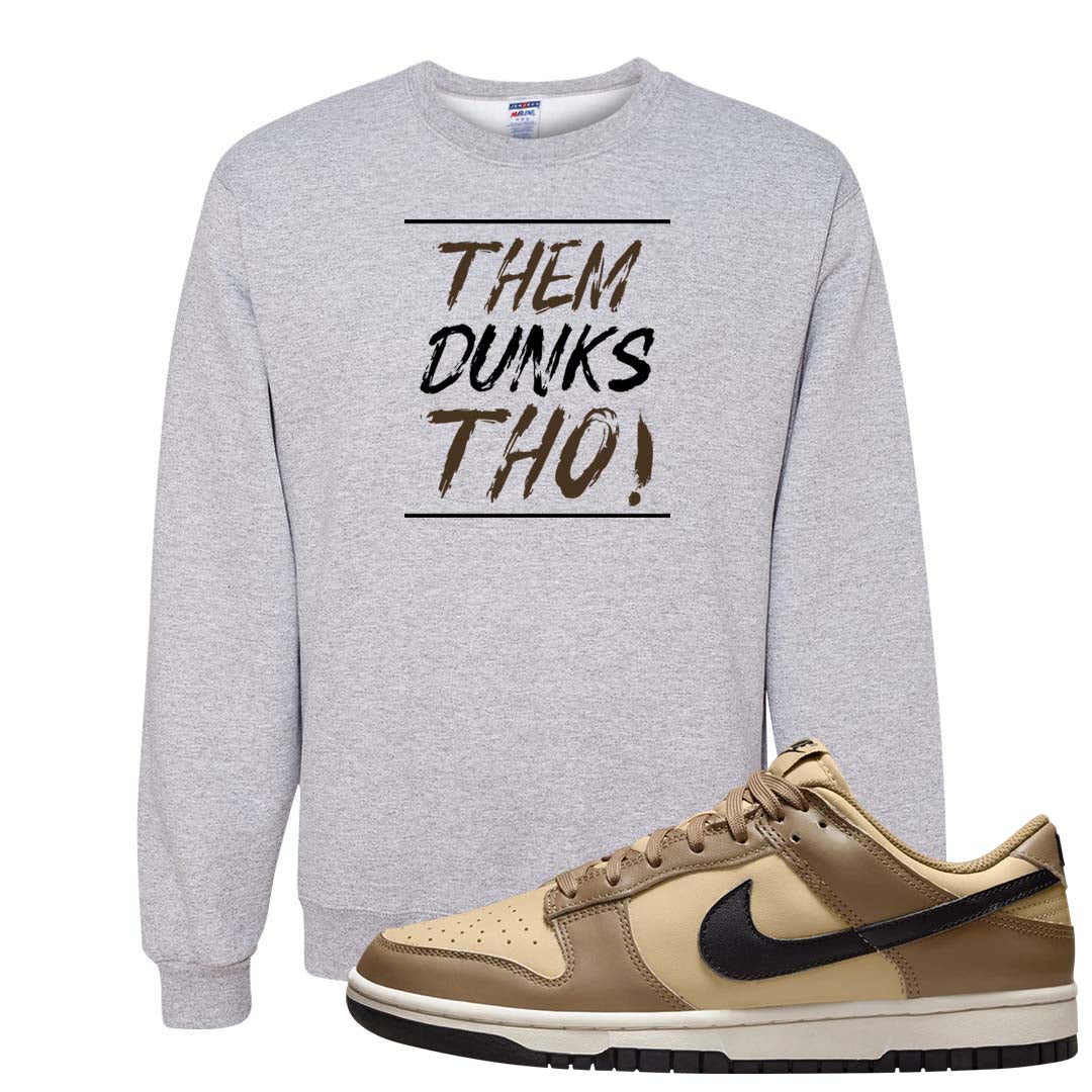 Dark Driftwood Low Dunks Crewneck Sweatshirt | Them Dunks Tho, Ash