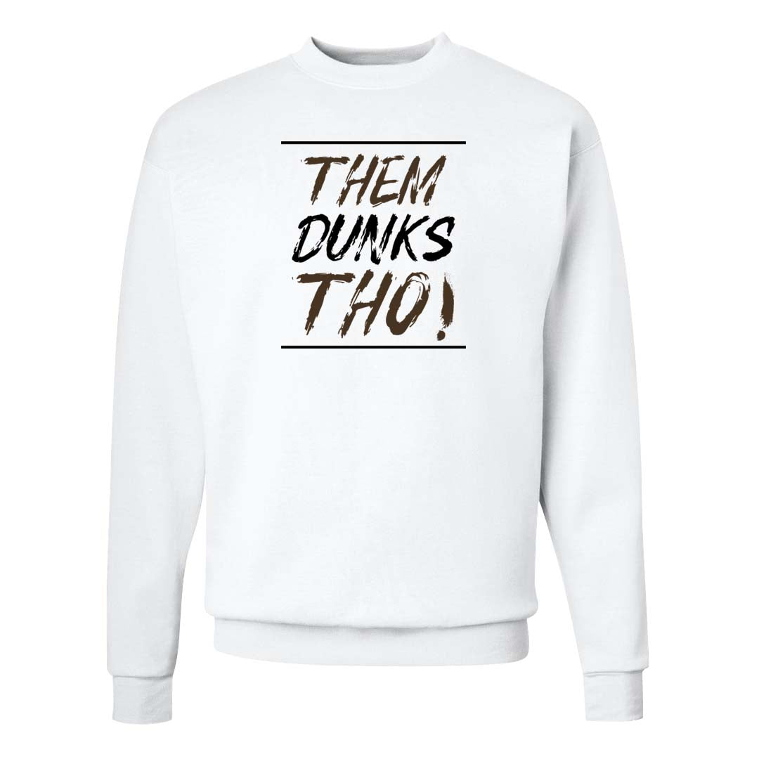 Dark Driftwood Low Dunks Crewneck Sweatshirt | Them Dunks Tho, White