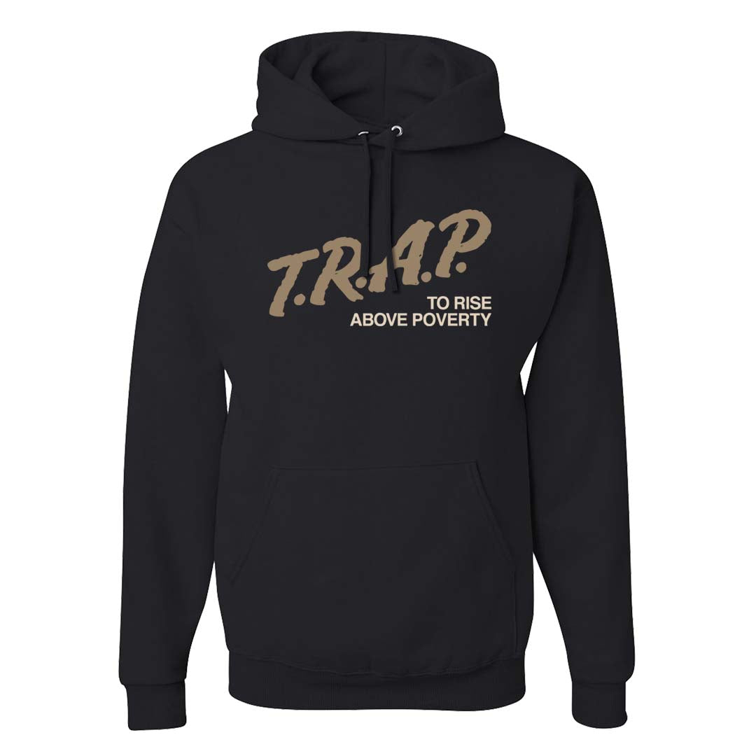 Dark Driftwood Low Dunks Hoodie | Trap To Rise Above Poverty, Black