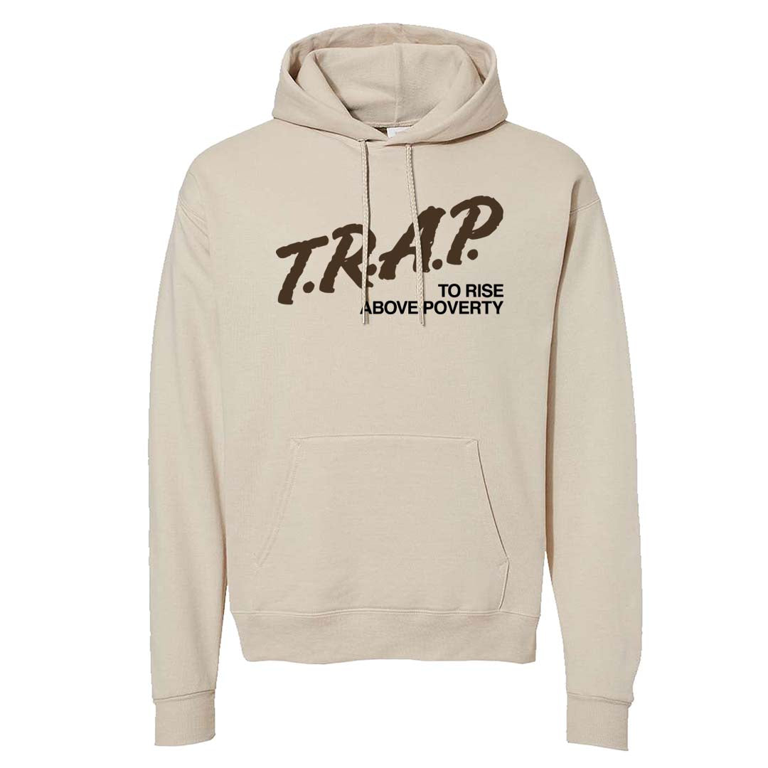 Dark Driftwood Low Dunks Hoodie | Trap To Rise Above Poverty, Sand