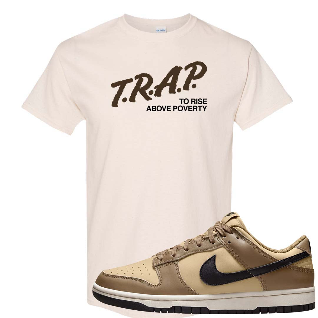 Dark Driftwood Low Dunks T Shirt | Trap To Rise Above Poverty, Natural