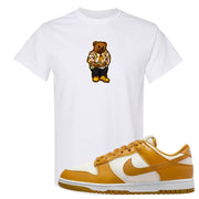 Gold Suede Low Dunks T Shirt | Sweater Bear, White