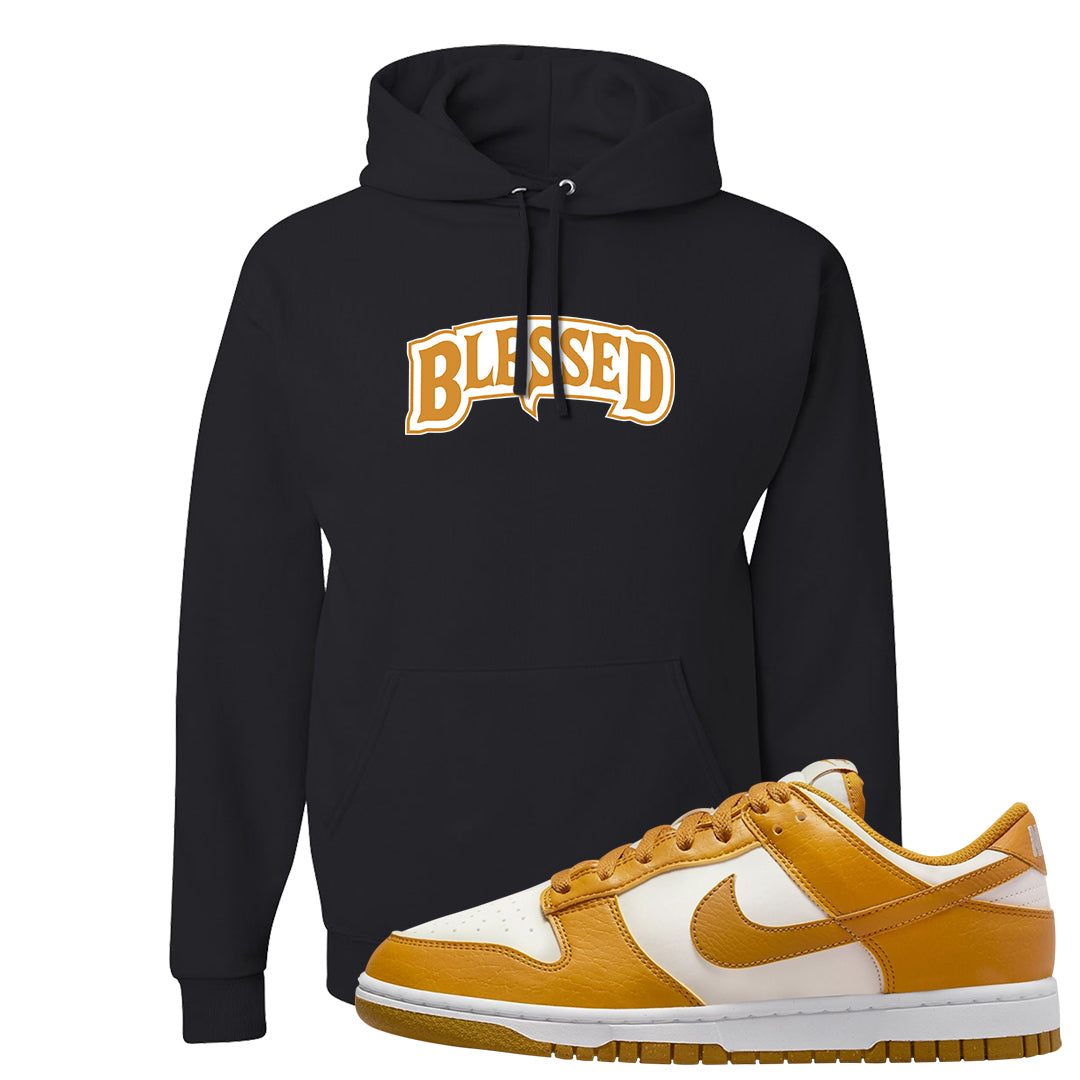 Gold Suede Low Dunks Hoodie | Blessed Arch, Black