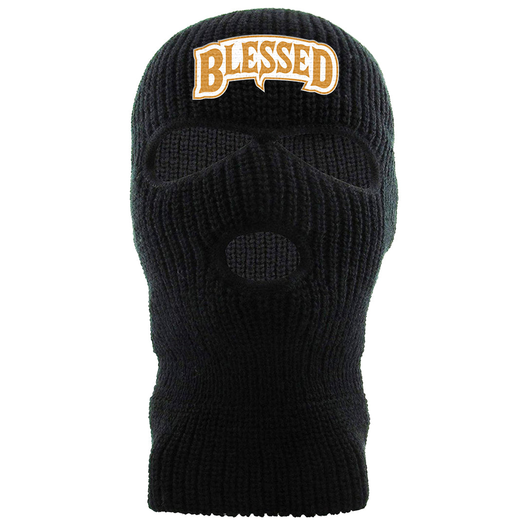 Gold Suede Low Dunks Ski Mask | Blessed Arch, Black