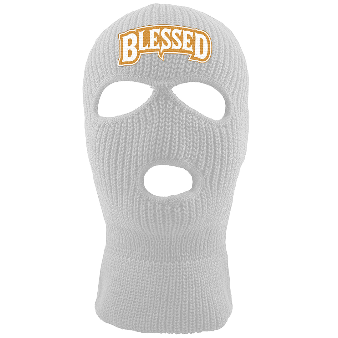Gold Suede Low Dunks Ski Mask | Blessed Arch, White