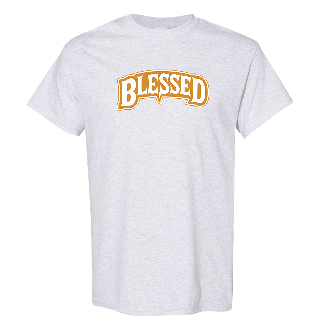 Gold Suede Low Dunks T Shirt | Blessed Arch, Ash