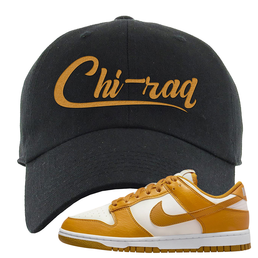 Gold Suede Low Dunks Dad Hat | Chiraq, Black