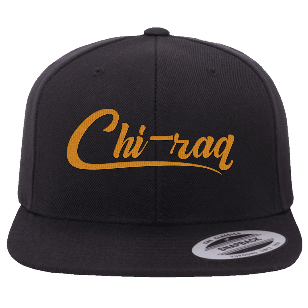 Gold Suede Low Dunks Snapback Hat | Chiraq, Black