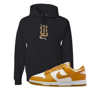 Gold Suede Low Dunks Hoodie | Coiled Snake, Black