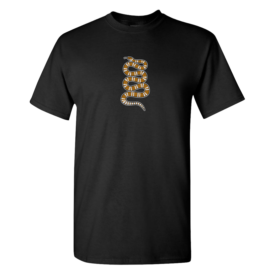 Gold Suede Low Dunks T Shirt | Coiled Snake, Black