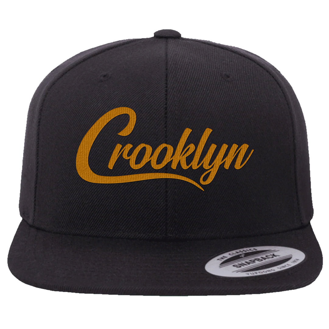 Gold Suede Low Dunks Snapback Hat | Crooklyn, Black