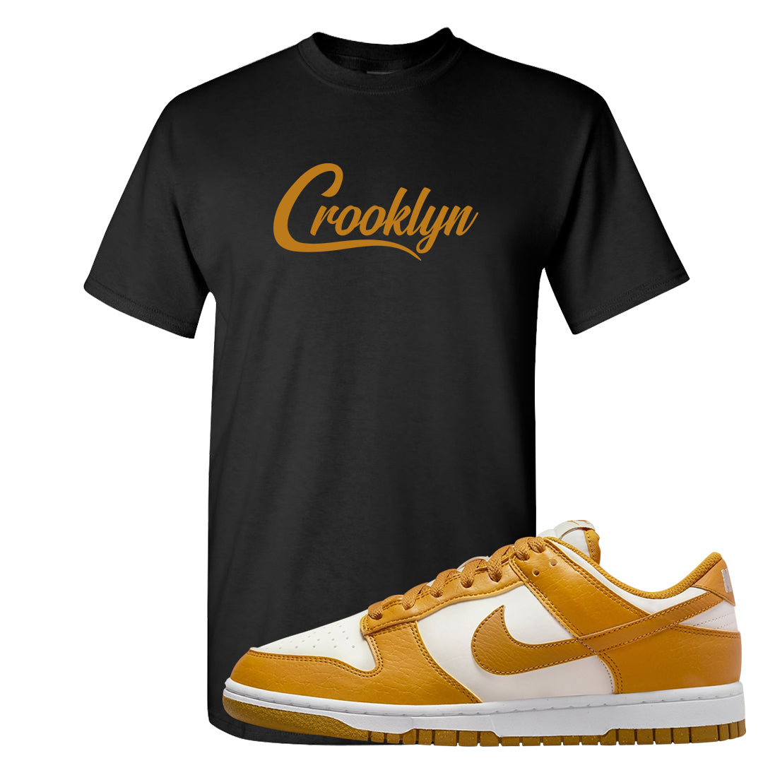 Gold Suede Low Dunks T Shirt | Crooklyn, Black
