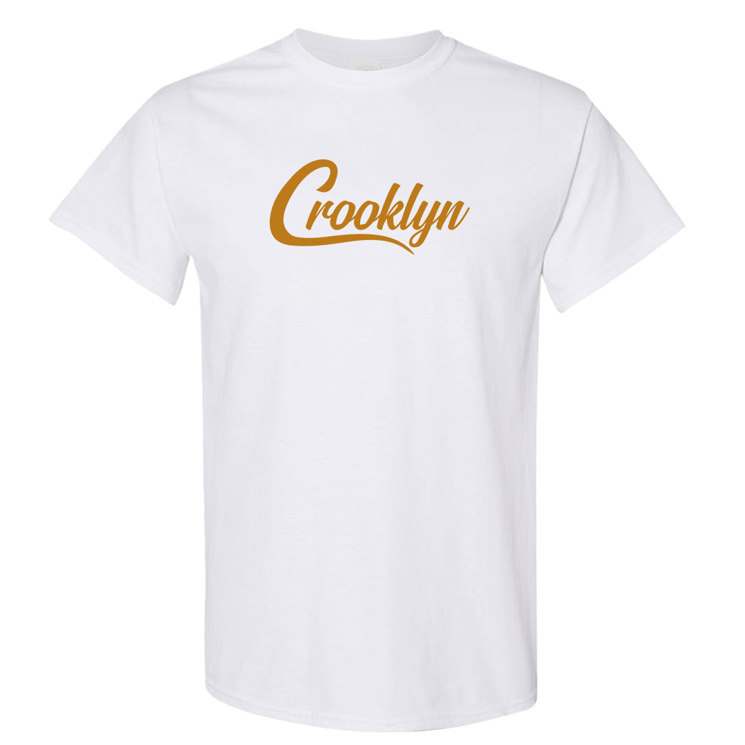 Gold Suede Low Dunks T Shirt | Crooklyn, White