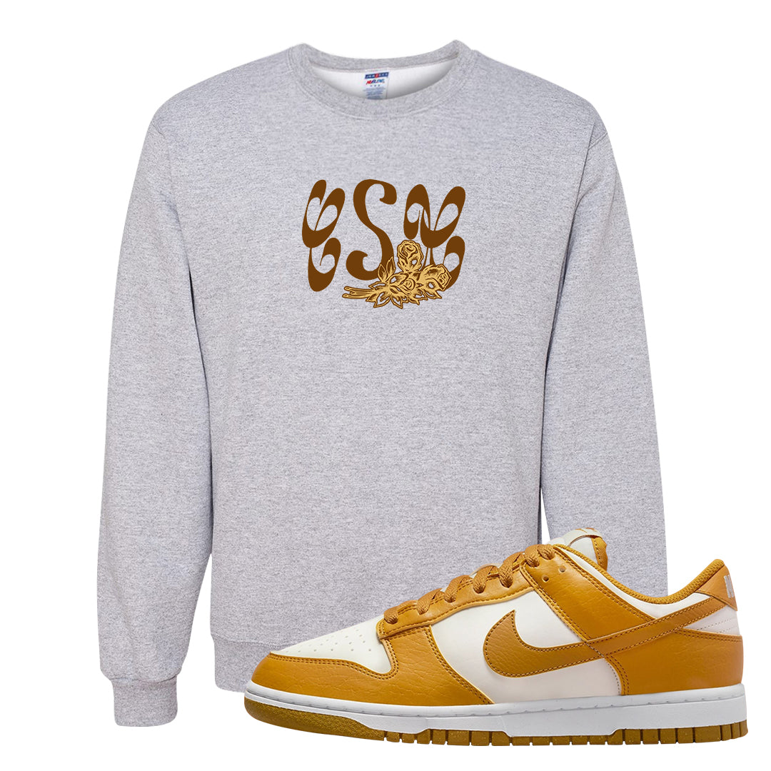 Gold Suede Low Dunks Crewneck Sweatshirt | Certified Sneakerhead, Ash