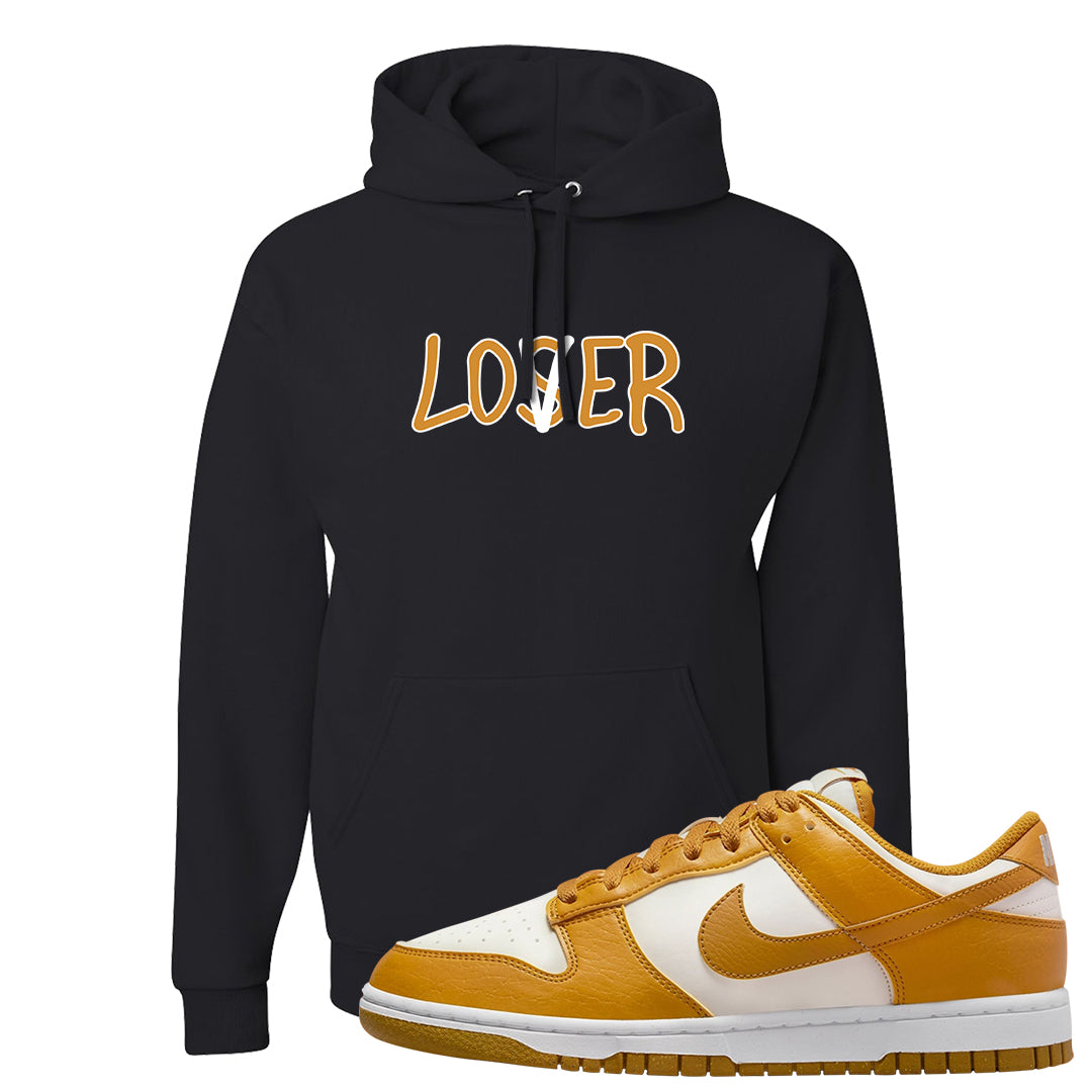 Gold Suede Low Dunks Hoodie | Lover, Black