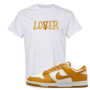 Gold Suede Low Dunks T Shirt | Lover, Ash