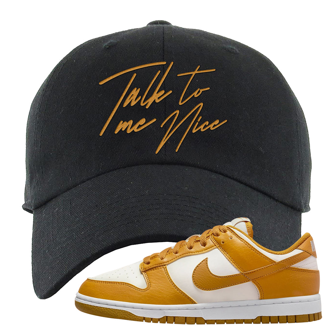 Gold Suede Low Dunks Dad Hat | Talk To Me Nice, Black