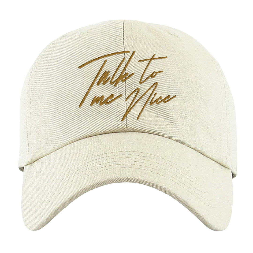 Gold Suede Low Dunks Dad Hat | Talk To Me Nice, White
