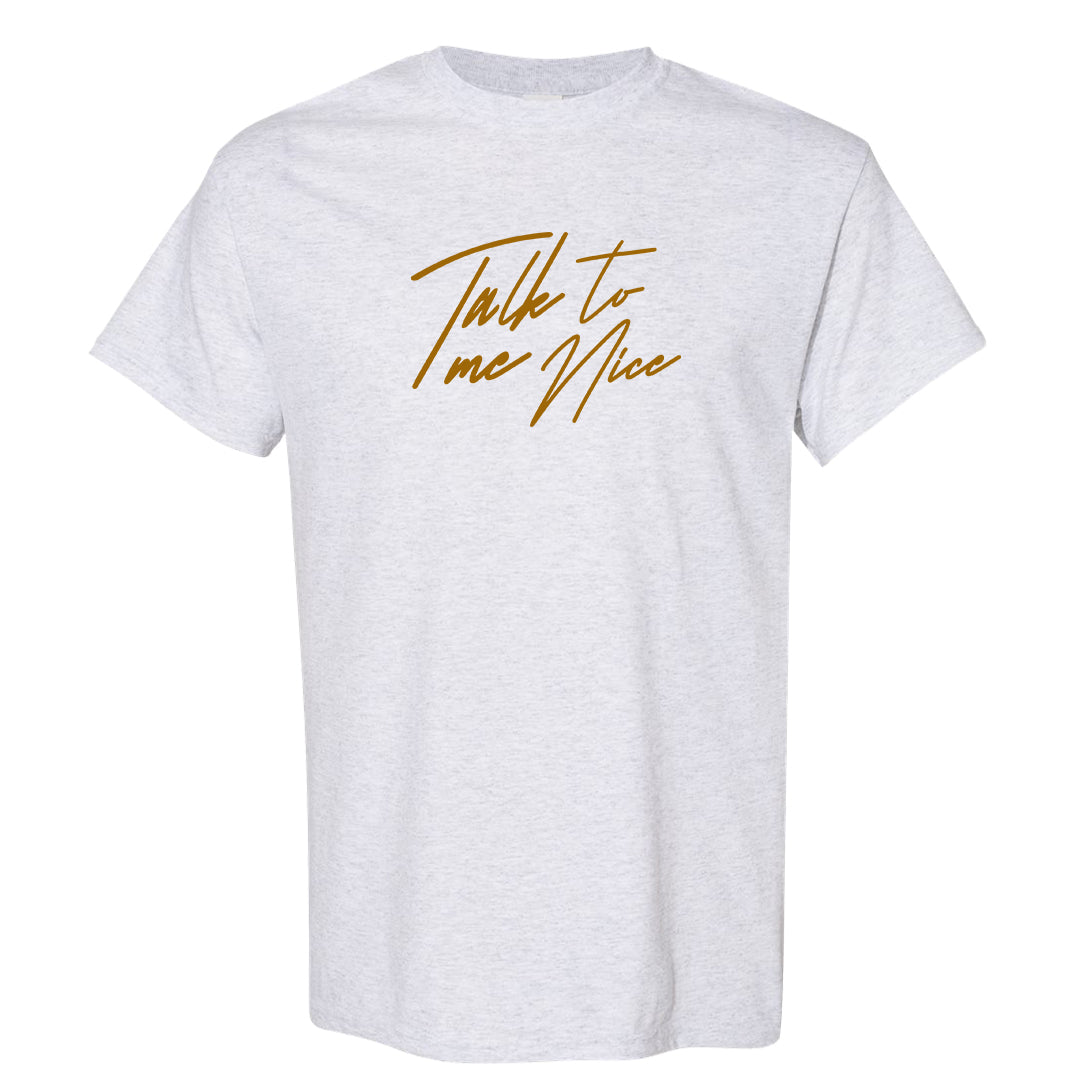 Gold Suede Low Dunks T Shirt | Talk To Me Nice, Ash
