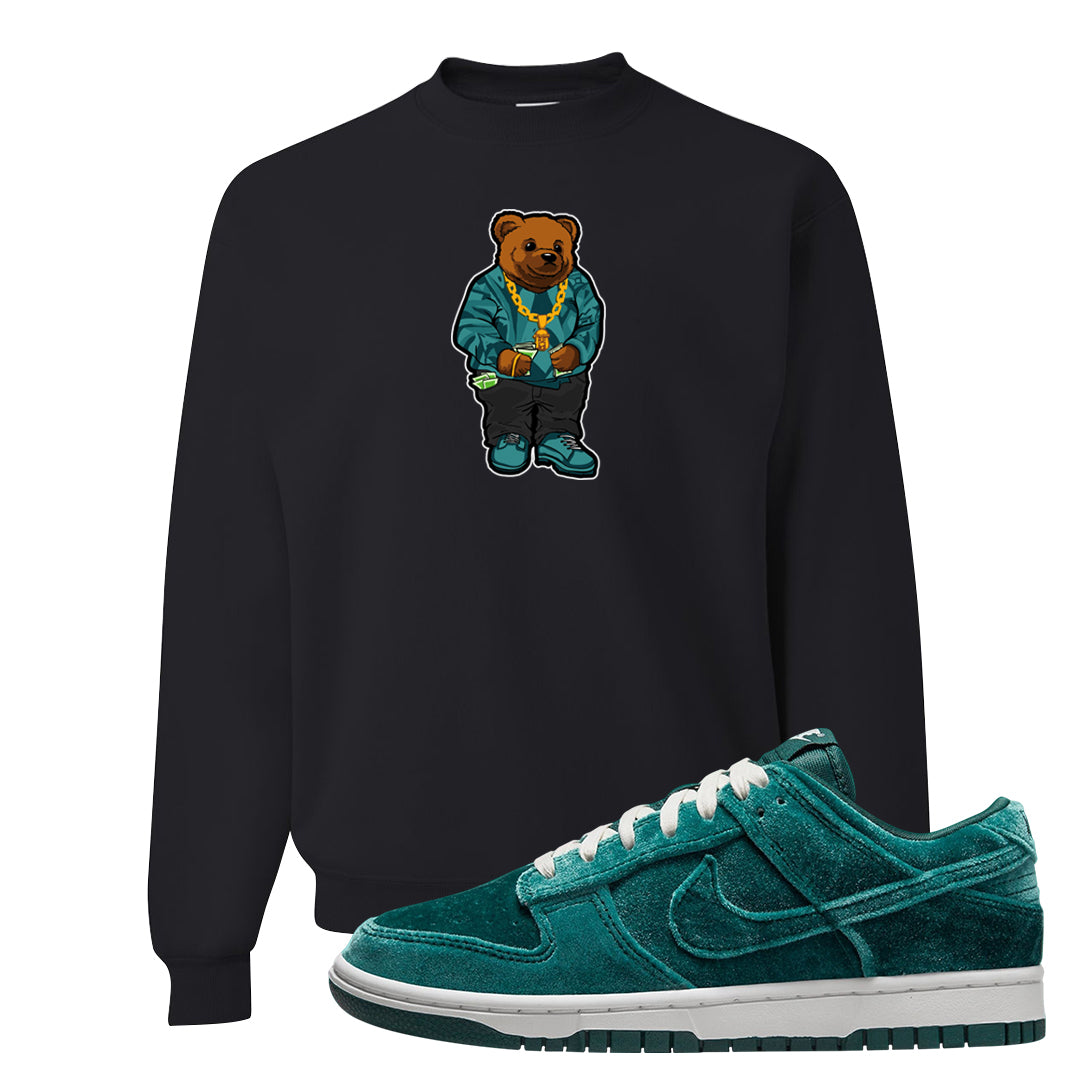 Green Velvet Low Dunks Crewneck Sweatshirt | Sweater Bear, Black
