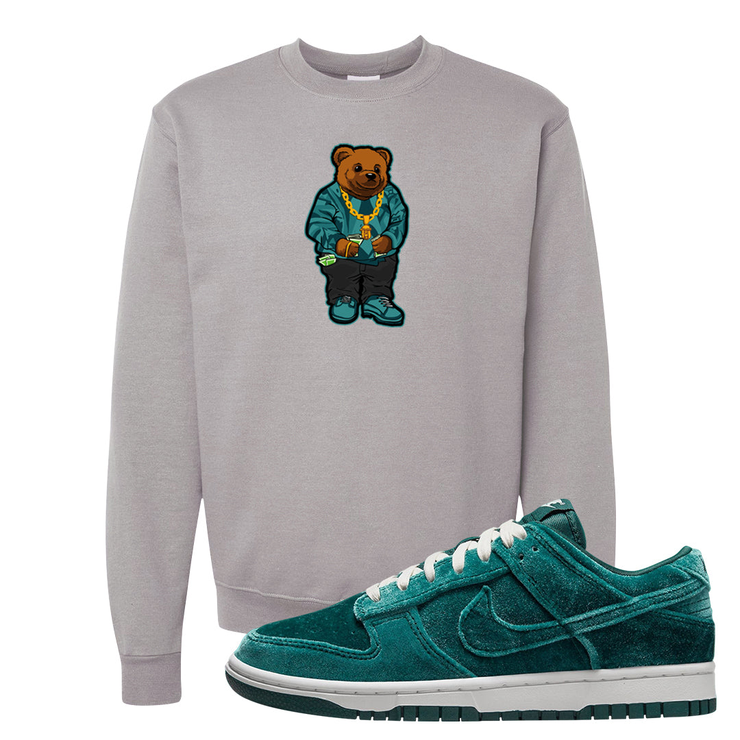 Green Velvet Low Dunks Crewneck Sweatshirt | Sweater Bear, Gravel